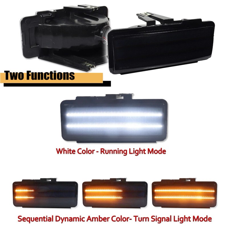 GTINTHEBOX Switchback LED Front Bumper Signal Lights For 94-97 Chevy