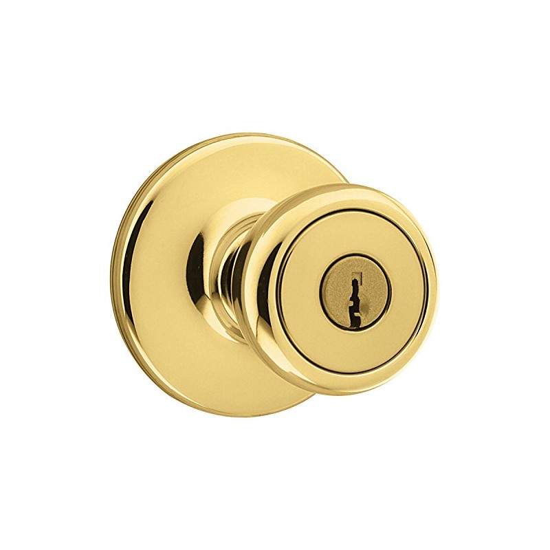 Kwikset 94002-848 Tylo Keyed Door Knob In Polished Brass