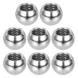 PATIKIL M5x8mm Ball Nuts Knob, 8 Pcs Female Thread 304 Stainless Steel Round Blind Hole Screw Cap Cover for Lighting Machinery DIY Decoration, Silver