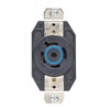 Leviton 2510 20 Amp, 120/208 Volt- 3PY, Flush Mounting Locking Receptacle, Industrial Grade, Grounding, V-0-Max, Black
