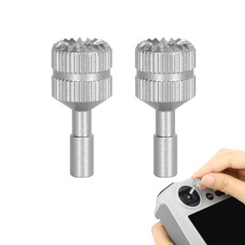 Pair of DJI Controller Sticks, Aluminium Alloy Control Stick for DJI Silver, Compatible with DJI RC 1, RC 2, DJI Air 3, DJI Mini 3 Pro