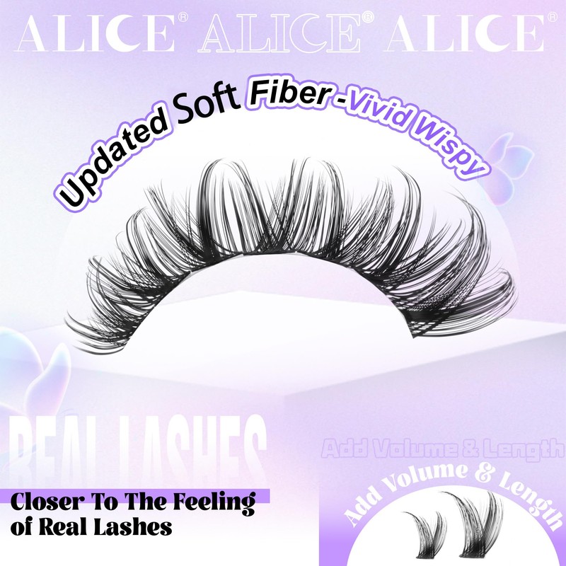 ALICE Lash Clusters Wispy Eyelash Clusters 10-18mm 168pcs Cluster Eyelash