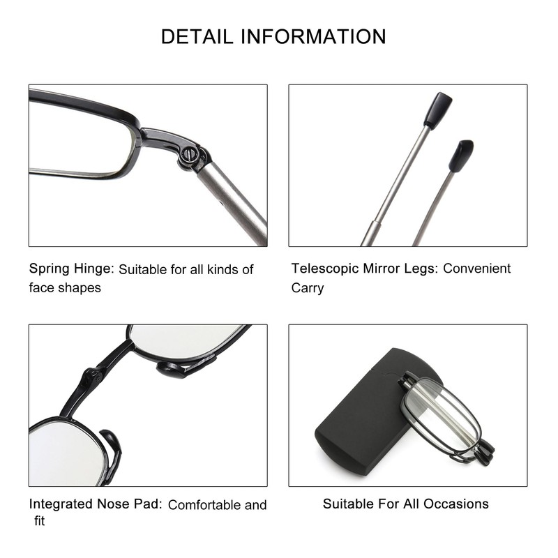 SOPHILY 3 Pack Folding Reading Glasses Women Men with Portable