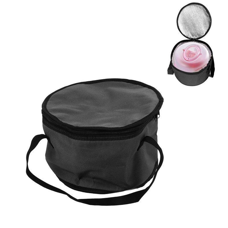 Round Insulated Bag 11x7in Oxford Cloth Casserole Carrier Reusable Cooler