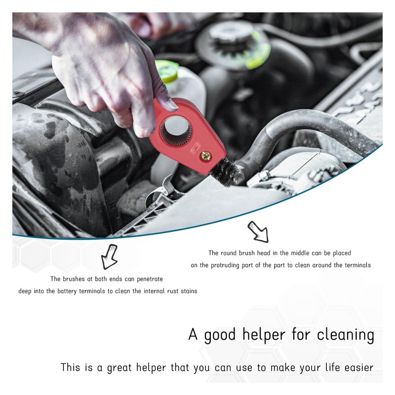 Dickno 2 PCS Car Battery Terminal Cleaning Brush, 4 in