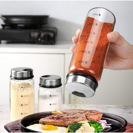Salt and Pepper Shakers with Adjustable Pouring Holes, Spice Container for Salt and Pepper for Kitchen, Dining Table, Guest Tables in Restaurant, Cafe or Bistro, 300 ml