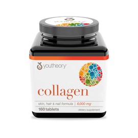 Youtheory Advanced Collagen - , mg Collagen - with Vitamin C - for Hair, Skin & Nails - Collagen Supplements for Women and Men -  Tablets
