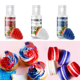 Oil Based Food Coloring for Chocolate - Super Red Navy White Edible Baking Food Dye for Chocolate, Candy Melts, Cakepops, Cakesicles, Fondant, Butter, Meringues, Donuts - 0.67 Fl.Oz Bottles