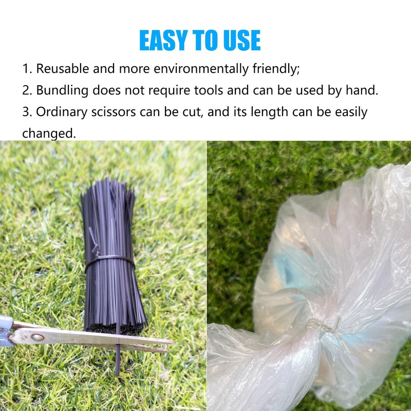 Tangser Plastic Black 4" Twist Ties, Reusable Cable Ties,Long Garbage