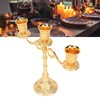 3 Arms Alloy Candelabra Vintage Style Elegant Candlestick Holder for