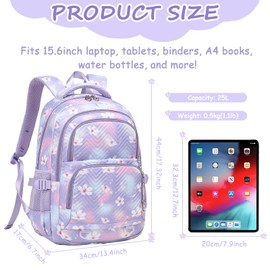 Joyfulife Lightweight Water Resistant Daisy Backpack for Girls Backpack Primary Elementary Students School Bags Teen Kids Bookbags