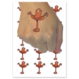 Zen Meditating Monkey Yoga Nirvana Temporary Tattoo Water Resistant Fake Body Art Set Collection - 15 2" Tattoos (1 Sheet)