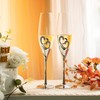 ukgiftstoreonline Double Heart Wedding Champagne Flute with Sparkling Crystals