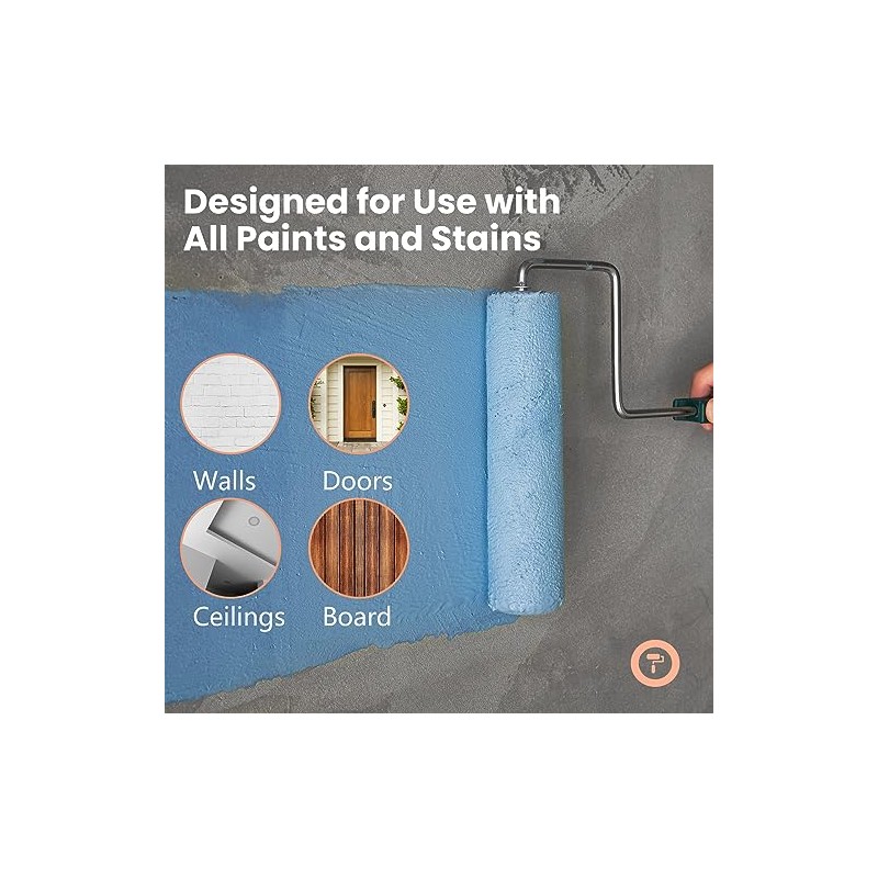 Mister Rui 9 Inch Paint Roller, Microfiber Roller Covers with