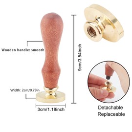 craspire Wax Seal Stamp Iris Sealing Wax Stamp Flower 20 × 30 mm Removable Brass Head Seal Stamp with Wooden Handle for Cards, Invitations, Gift