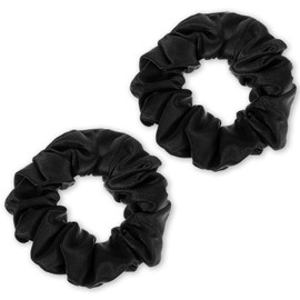 Heclia 2PCS Satin Silk Hair Scrunchies Mulberry Silk-Scrunchies for Sleep Soft Hairties Fashionable Hairbands Elastic Hairs Bracelet Ponytail Holder Hair Accessories for Frizz Breakage Curly Hairs
