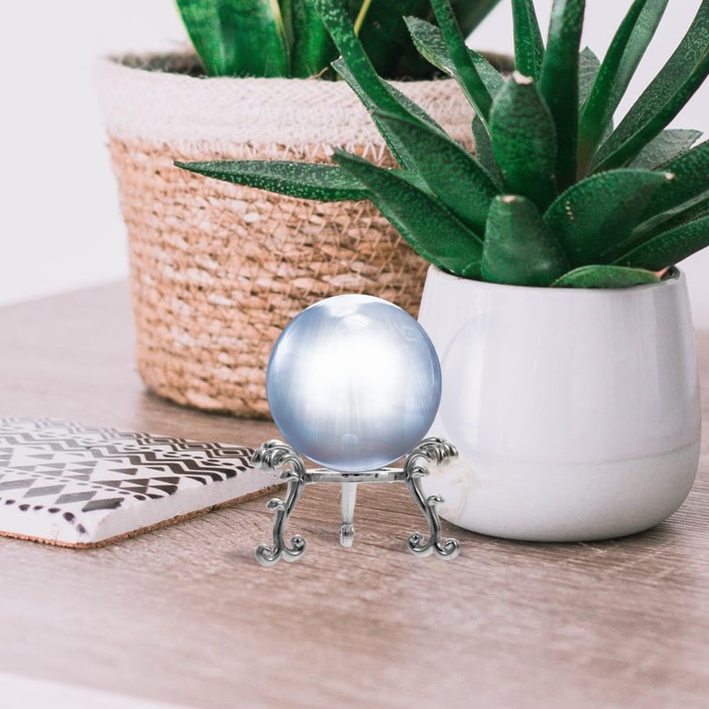 ABOOFAN 2pcs Crystal Ball Display Stand Iron Sphere Holder Globe