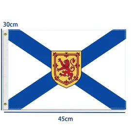 12×18 inch Nova Scotia Nautical Flag, 30×45 CM Small 100D Canadian Nova Scotian NS Outdoor Banner,Tiny Doube Side Printing Decor For Patio Garden With Brass Gromment