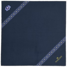 Narumi NA-4 Eyeglass Wipes, Blue, Eyeglass Cloth, Knitted, Made in Japan, Floral Pattern