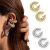 OQKAHIV 2 Pairs of Thick Earrings, Gold Silver Hoop Earrings,