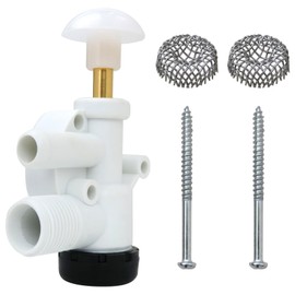 Xspeedonline RV Toilet Water Valve Fit for Dometic Sealand EcoVac Vacuflush Pedal Flush Toilets, Brass Cap Fit for Leak Resistance, Replaces 385314349