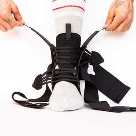 The Space Brace 2.0 - Quick Lace Ankle Brace - Pair | Size: Medium | Color: Black | For All Leisure and Sport Activities. An Ankle Brace for Men, Women & Children.