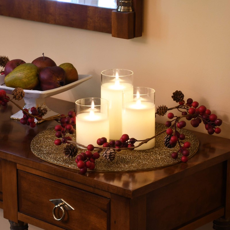 Lumabase 25403 Battery Operated Hurricane Candle with Moving Flame, Ivory