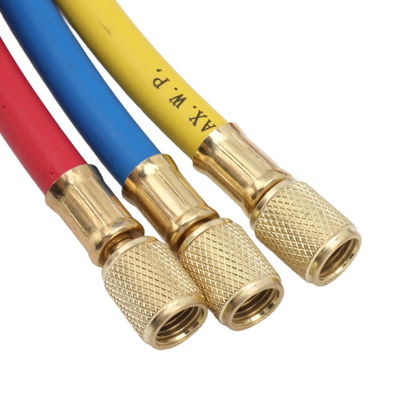 3pcs 150cm Refrigerant Charging Hose Air Conditioner Charging Hose 1/4in