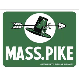 MASS PIKE PILGRIMS HAT ARROW Road Turnpike High Quality Metal Magnet 3 x 4 8363