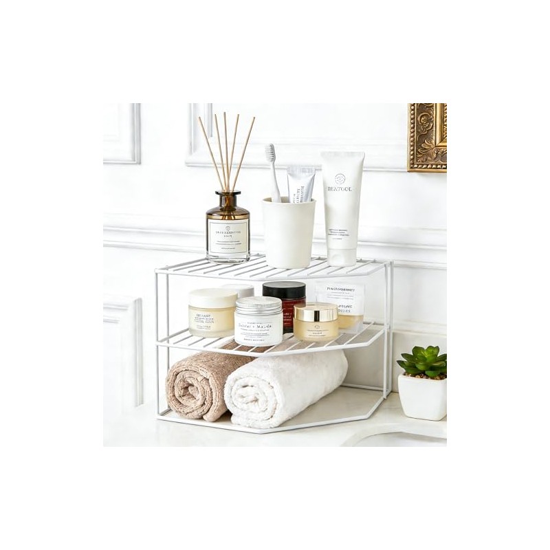 SIBAO 3 Tier Kitchen Corner Shelf Rack And Cabinet Organizer