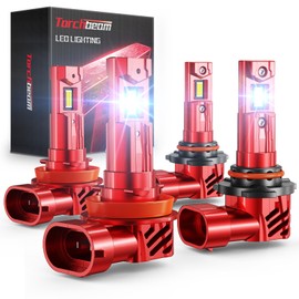Torchbeam 𝐇𝟏𝟏 𝟗𝟎𝟎𝟓 𝐁𝐮𝐥𝐛𝐬 𝗖𝗼𝗺𝗯𝗼 6500K Cool White 𝟰𝟴𝟬𝟬𝟬𝗟𝗠 𝐁𝐫𝐢𝐠𝐡𝐭𝐧𝐞𝐬𝐬 𝟗𝟎𝟎𝟓/𝐇𝗕𝟯 𝐇𝟏𝟏/𝐇𝟖/𝐇𝟗 Fog Light Easy Install 3 Minutes 5000Hour Plug-N-Play Pack of 4