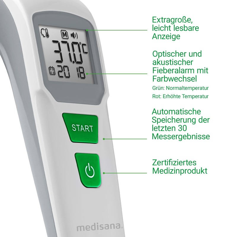 medisana TM 762 Digital Forehead Thermometer Fever Thermometer for Babies,