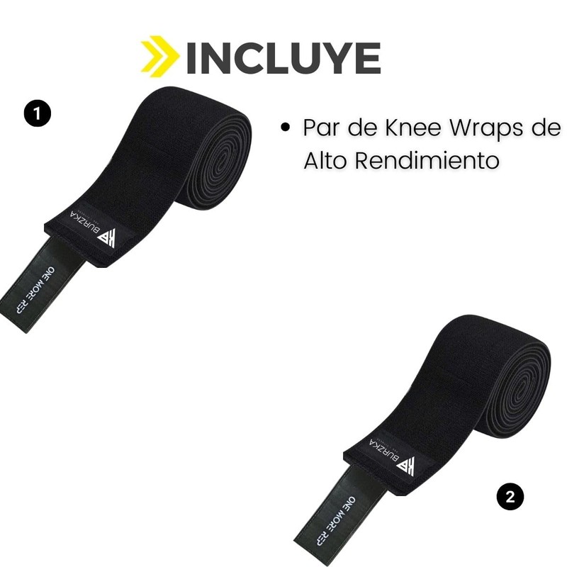 BURZKA Knee Wraps Rodilleras Venda Compresion Elastica Gym Profesionales Para