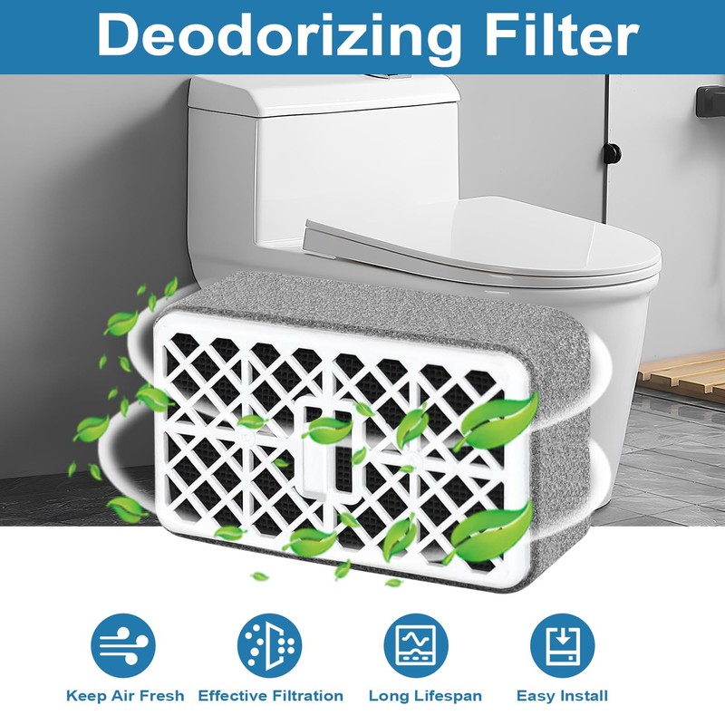 3 Pack Deodorizer Filter Cartridge Compatible with TOTO THU6474-01 THU6474#01