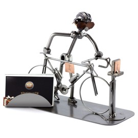 Steelman24 I Nuts and bolts sculpture Triathlon With Business Card Holder With Personal Engraving I Handmade ornaments I