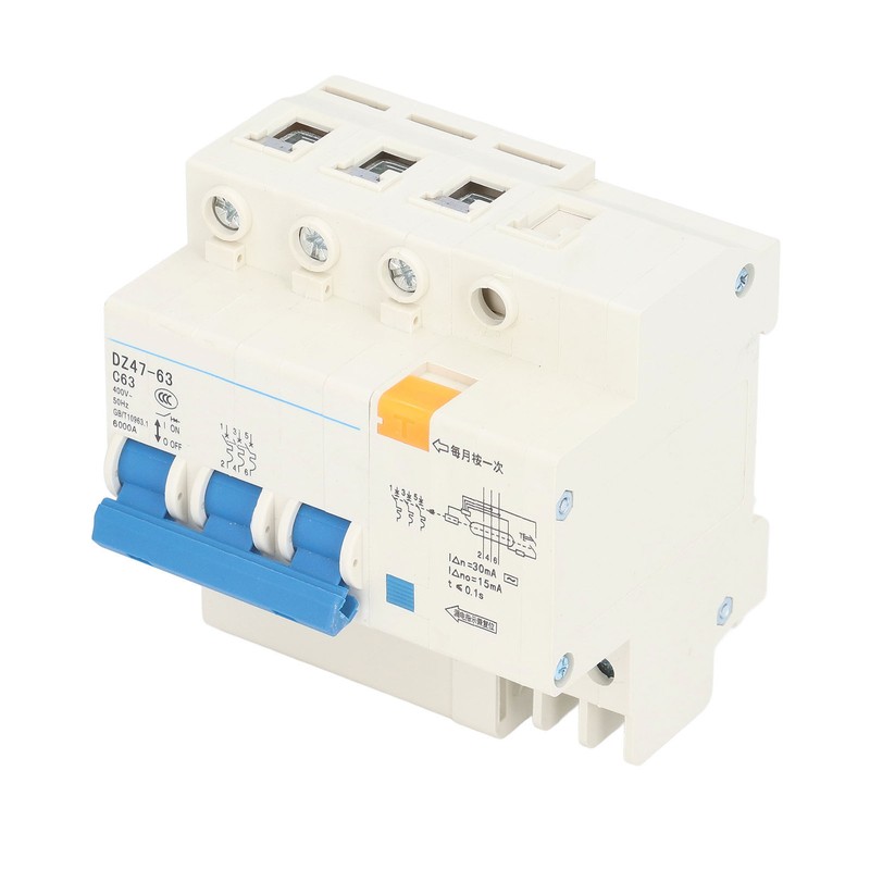 3P+N Miniature Circuit Breaker Ground Fault Leakage Overload Protection Switch