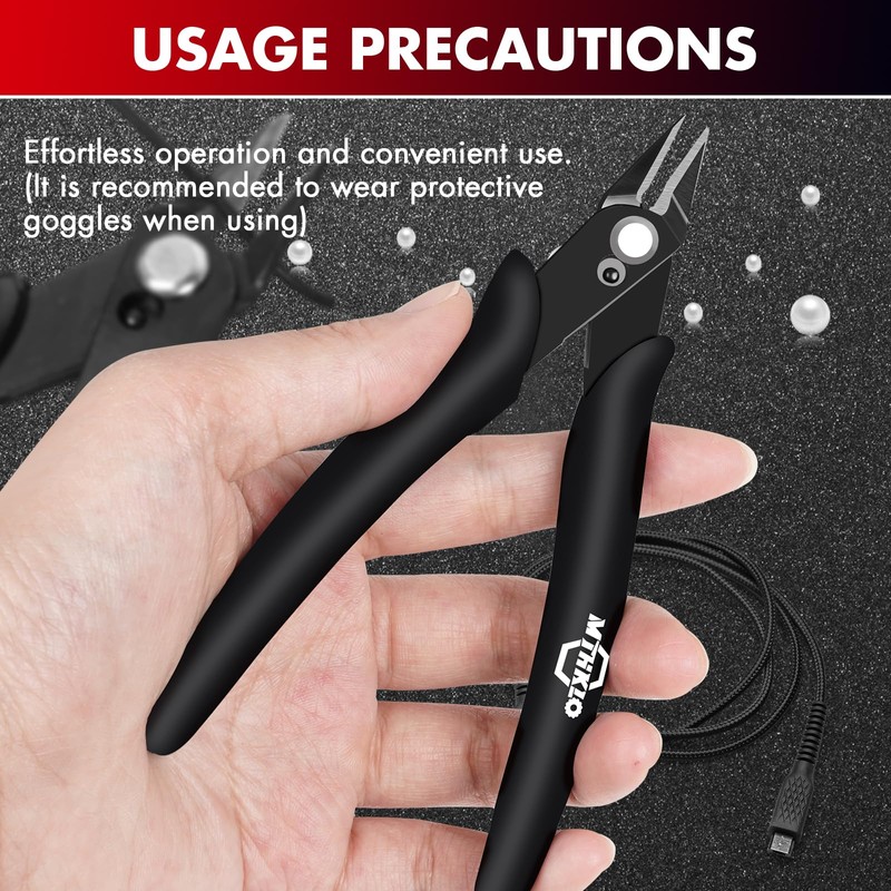 MTHKLO Wire Cutter Precision Diagonal Plier Tool Side Cutting for