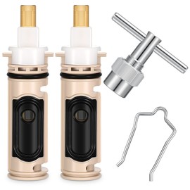 Shower Replacement Cartridge 2 Pcs Compatible with Moen1222 with Puller Removal Tool and Retainer Clip Tub Repair Kit One Handle Faucet Cartridge Tub Replacement Part Brass and Plastic