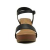 Soda CHIVAS ~ Women's Bold Buckles Studded Wedge Sandal (BLACK