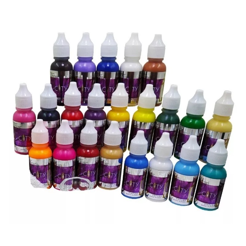 City Nails Kit Para Decoracion Mano Alzada 22 Pzs ,