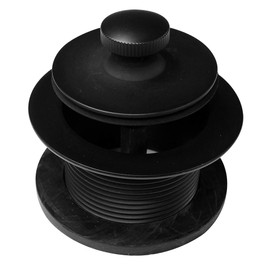 Westbrass D3324-62 1-1/2" NPSM Pull & Drain Bathtub Plug, Coarse Thread, Matte Black