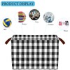 Boao 4 Pcs Buffalo Plaid Storage Baskets Black and White