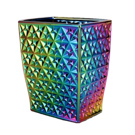 Colorful Bathroom Trash Can Small Wastebasket, Garbage Container Bin for Bathroom, Bedroom, Kitchen, Home Office, and Kids Room, Holds Waste, Recycling - Ceramic