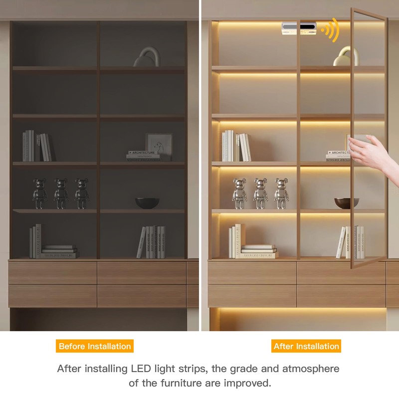 CHNMALITAI 12V Under Cabinet COB LED Strip，6 Roll 2M Warm