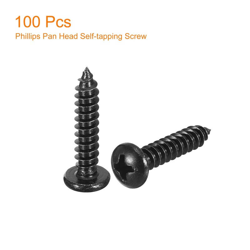 sourcing map 4mm x 20mm Phillips Pan Head Self-tapping Screw,