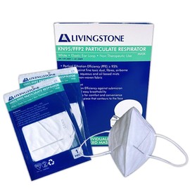 Livingstone KN95 FFP2 Respirator Ear Loop Vertical Duckbill Level 3 Face Mask (Pack of 10)