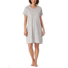 Schiesser Women's Short Sleeve Nightwear with Pockets, grey melange