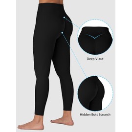 Sunzel Sunzfly Hidden Butt Scrunch Workout Leggings for Women, Butt Lifting High Waisted Gym Yoga Pants with Tummy Control 25" Black Small