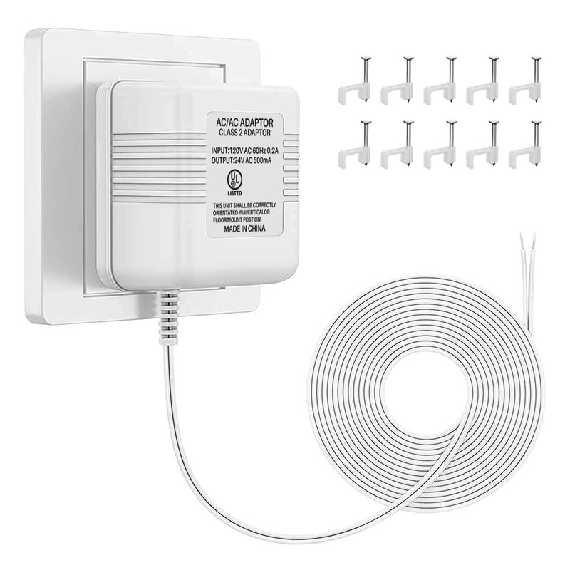 UL Certified Thermostat C Wire 24V Transformer, White Adapter Compatible