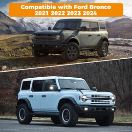 GORWARE Floor Mats for Ford Bronco 4 Door 2024 2023 2022 2021, All Weather Floor Mats, Automotive Floor Mats for Ford Bronco Accessories, Custom Fit Floor Liners TPE, 1st and 2nd Row Car Floormats